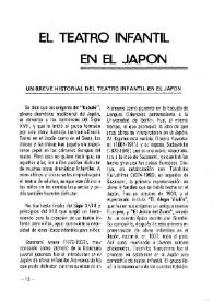 El teatro infantil en el Japón : un breve historial del teatro infantil en el Japón