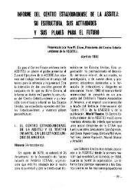 Informe del centro estadounidense de la ASSITEJ: su estructura, actividades y sus planes para el futuro