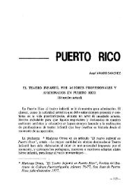 Informe de Puerto Rico. El teatro infantil por actores profesionales y aficionados en Puerto Rico