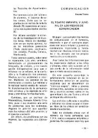 Ponencias, comunicaciones y conclusiones. Comunicación de Rosana Torres. El Teatro Infantil y Juvenil en los medios de comunicación