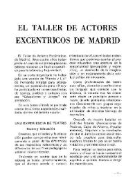 El Taller de Actores Excéntricos de Madrid