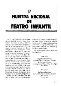 1ª Muestra Nacional de Teatro Infantil en Madrid