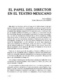 El papel del Director en el teatro mexicano