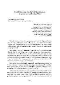 La métrica como elemento estructurador en la comedia de Lope de Vega