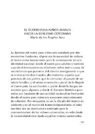 El teatro para niños avanza hacia la realidad cotidiana