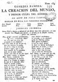 La creación del mundo, y primer culpa del hombre