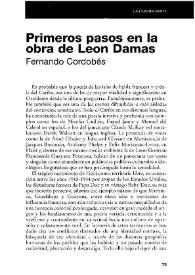 Primeros pasos en la obra de Leon Damas