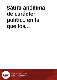 Sátira anónima de carácter político en la que los ministros de Carlos III son ridiculizados