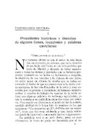 Precedentes históricos y literarios de algunas frases, locuciones y palabras castellanas