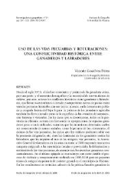 Uso de las vías pecuarias y roturaciones : una conflictividad histórica entre ganaderos y labradores