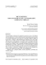 Megaciudades : espacios de relación, contradicción, conflicto y riesgo