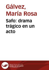 Safo: drama trágico en un acto