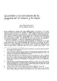 El sentido y la estructura de la alegoría en 