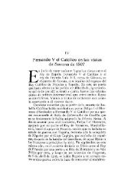 Fernando V el Católico en las vistas de Savona de 1507