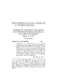 Catálogo de documentos relacionados con la Historia de España, existentes en los archivos portugueses. Siglos XI al XV [III] [Continuación]