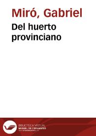 Del huerto provinciano