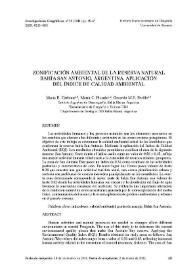 Zonificación ambiental de la reserva natural Bahía San Antonio, Argentina. Aplicación del índice de calidad ambiental