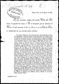 Invitación al banquete en honor al escultor Víctor de Pol. Buenos Aires, 24 de agosto de 1909