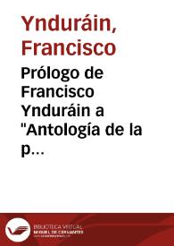 Prólogo de Francisco Ynduráin a 