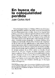 En busca de la coloquialidad perdida