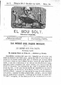 El Bou Solt : semanari impolític. Añ I, núm. 24 (Disapte 20 d'Octubre de 1877) [sic]