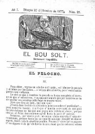 El Bou Solt : semanari impolític. Añ I, núm. 25 (Disapte 27 d'Octubre de 1877) [sic]