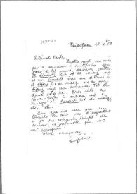 Carta de Eugenio Xammar a Carlos Esplá. Perpiñán, 27 de abril de 1958