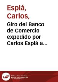 Giro del Banco de Comercio expedido por Carlos Esplá a favor de Mª Teresa Navarro Esplá, 19 de diciembre de 1962