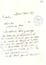 Carta de Rubén Darío a BÁEZ, Antonino