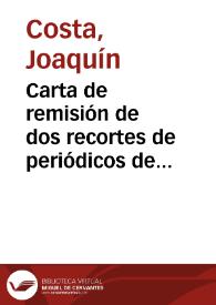 Carta de remisión de dos recortes de periódicos de Edimburgo en que se dan noticias acerca de la protección que el Papa Benedicto XIII dispensó a la Universidad de San Andrés de Glasgow, así como de cinco fotografías relacionadas con el Papa Luna