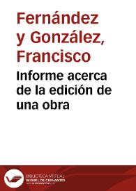 Informe acerca de la edición de una obra