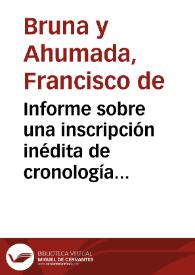 Informe sobre una inscripción inédita de cronología romana en la Algaba, donde debió situarse la antigua Ilipa