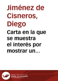 Carta en la que se muestra el interés por mostrar un fragmento de cerámica incisa en la que se representa una escena de caza.