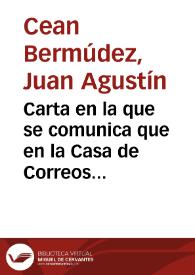 Carta en la que se comunica que en la Casa de Correos no existe ninguna inscripción romana.