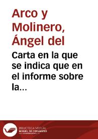 Carta en la que se indica que en el informe sobre la inscripción hebraico-cristiana enviada el día anterior ha notado diversos errores de lectura que desea subsanar. Pide que le sea devuelto dicho informe para corregir los errores.