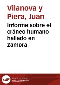 Informe sobre el cráneo humano hallado en Zamora.