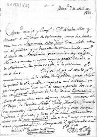 Carta en la que informa acerca de Salvador Ros para que se le conceda el título de miembro de la Real Academia de la Historia.