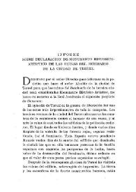 Informe sobre declaración de Monumento Histórico-Artístico de las ruinas del Seminario de la ciudad de Teruel