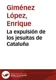 La expulsión de los jesuitas de Cataluña