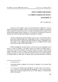 Nueva hipótesis sobre la personalidad de Baray de Reminyo