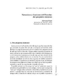 Naturaleza y funciones del Derecho  :  dos preguntas siamesas