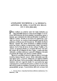 Aportación documental a la biografía artística de Soria durante los siglos XVI y XVII (1509-1698) [I]