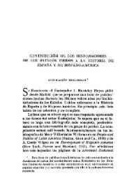 Contribución de los historiadores de los Estados Unidos a la historia de España y de Hispano-América