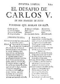 Comedia famosa El desafío de Carlos V