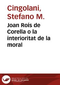 Joan Roís de Corella o la interioritat de la moral