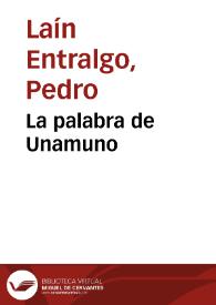 La palabra de Unamuno