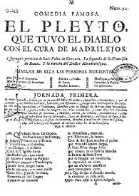 Comedia famosa. El pleyto, que tuvo el diablo con el cura de Madridejos