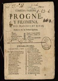 Comedia famosa. Progne, y Filomena