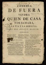 Comedia De fuera vendrá quien de casa nos echará, La tia y la sobrina