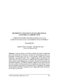 Prominence Matching in English Songs: A Historical Perspective = Correspondencia de proiminencia en las canciones inglesas: una perspectiva histórica